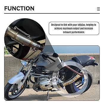 Amazon.com: unrulysoul Motorcycle Exhaust Mid Pipe Muffler